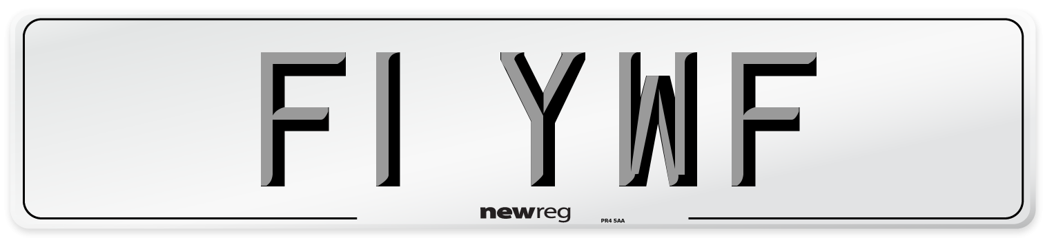 F1 YWF Number Plate from New Reg